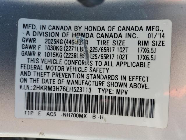 VIN 2HKRM3H76EH523113 2014 Honda CR-V, Exl no.13