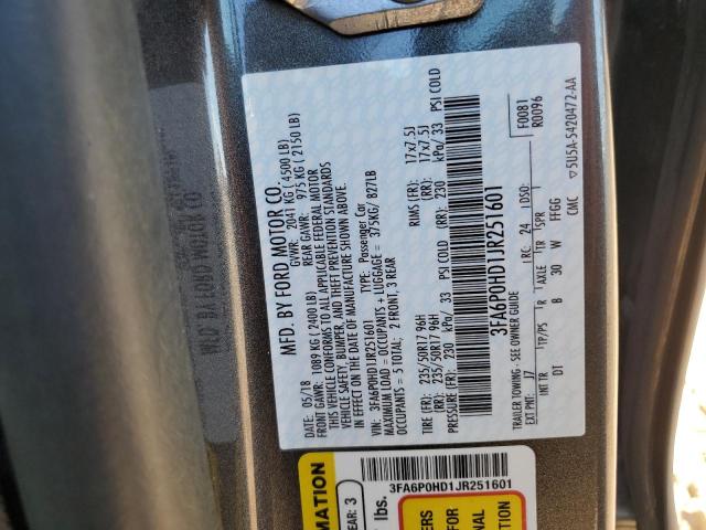 2018 FORD FUSION SE - 3FA6P0HD1JR251601
