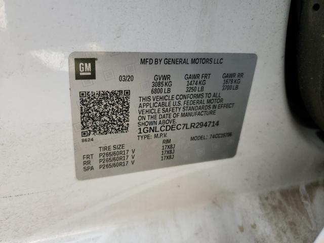 2020 CHEVROLET TAHOE 1GNLCDEC7LR294714