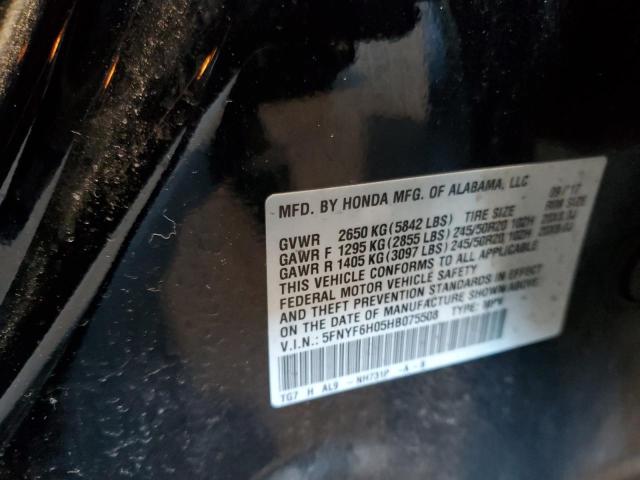 2017 HONDA PILOT ELIT - 5FNYF6H05HB075508