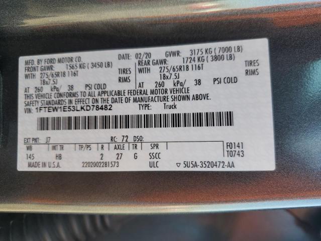 2020 FORD F150 SUPER - 1FTEW1E53LKD78482