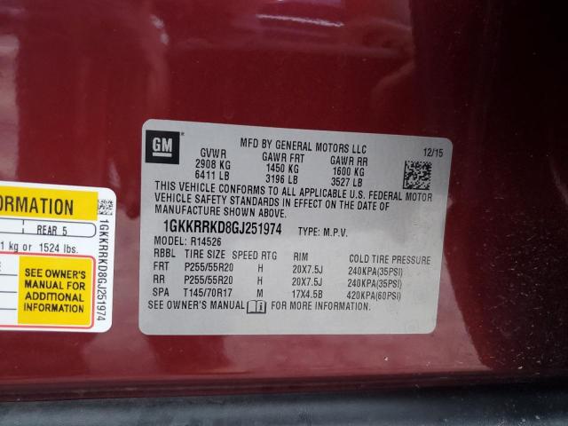 2016 GMC ACADIA SLT - 1GKKRRKD8GJ251974