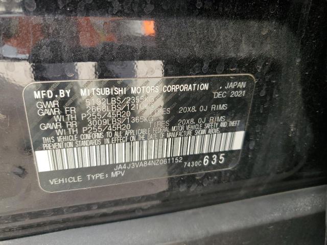 2022 MITSUBISHI OUTLANDER - JA4J3VA84NZ061152