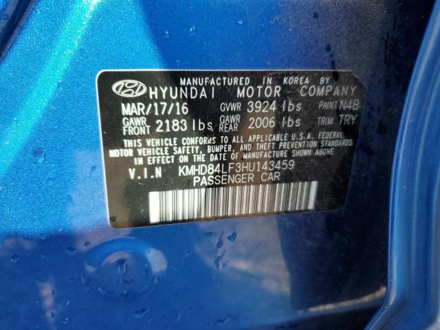 2017 HYUNDAI ELANTRA SE - KMHD84LF3HU143459