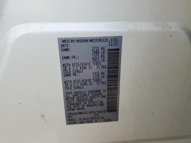 2016 NISSAN PATHFINDER - 5N1AR2MM1GC602669