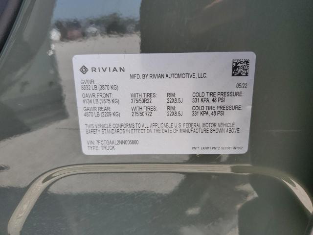 VIN 7FCTGAAL2NN005860 2022 Rivian R1T, Launch Edition no.12