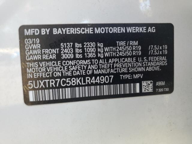 VIN 5UXTR7C58KLR44907 2019 BMW X3 no.13