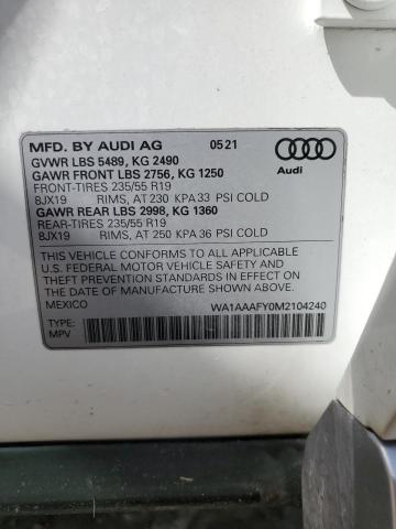 VIN WA1AAAFY0M2104240 2021 Audi Q5, Premium no.14