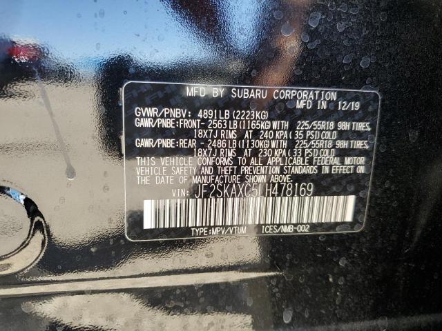 2020 SUBARU FORESTER T - JF2SKAXC5LH478169