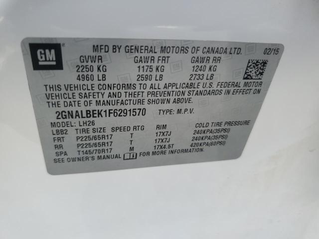 2015 CHEVROLET EQUINOX LT - 2GNALBEK1F6291570
