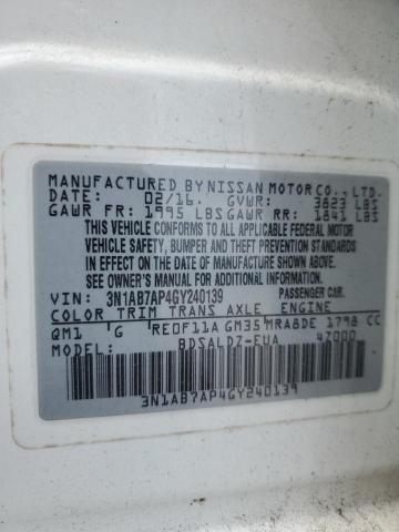 2016 NISSAN SENTRA S - 3N1AB7AP4GY240139
