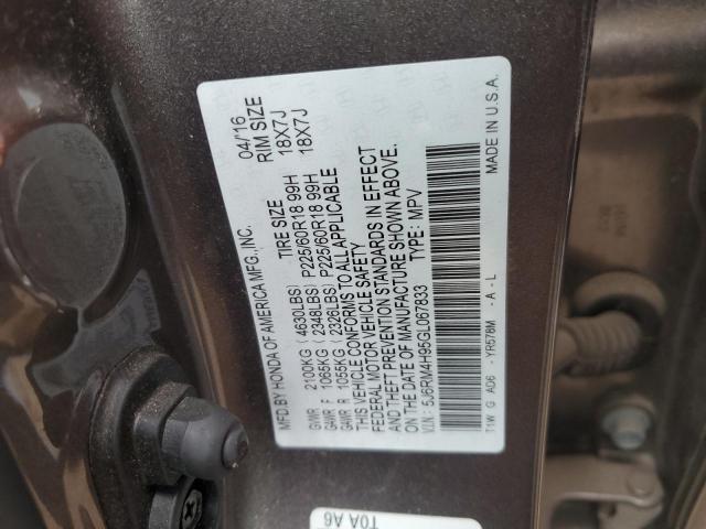 2016 HONDA CR-V TOURI - 5J6RM4H95GL067833