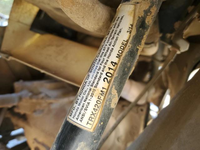 2014 HONDA TRX420 FM 1HFTE4007E4007913