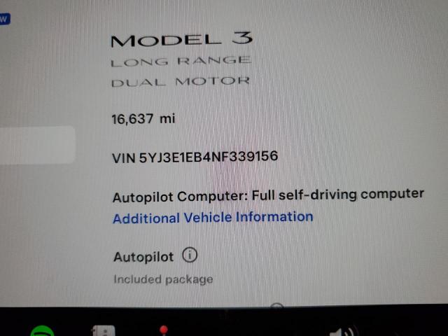 2022 TESLA MODEL 3 - 5YJ3E1EB4NF339156