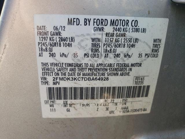 VIN 2FMDK3KC7DBA64928 2013 Ford Edge, Limited no.14