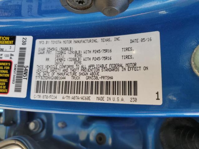 2016 TOYOTA TACOMA DOU - 5TFBZ5DNXGX001644