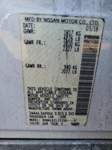 2016 NISSAN ALTIMA 2.5 - 1N4AL3APXGC195130
