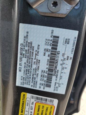 VIN 3FA6P0MU2KR117185 2019 Ford Fusion, Sel no.12