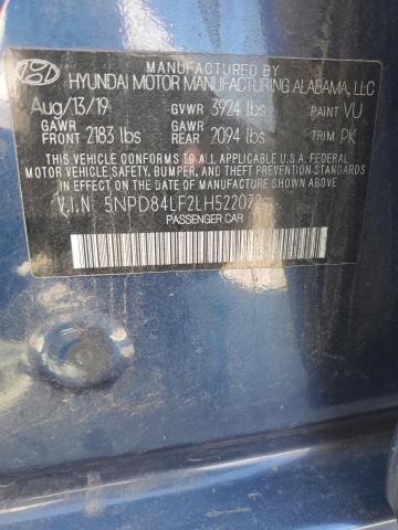 VIN 5NPD84LF2LH522072 2020 Hyundai Elantra, Sel no.12