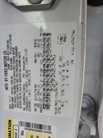 VIN 3FA6P0CD6KR150465 2019 Ford Fusion, Sel no.13