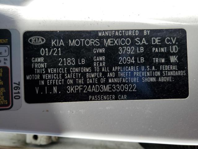 2021 KIA FORTE FE - 3KPF24AD3ME330922