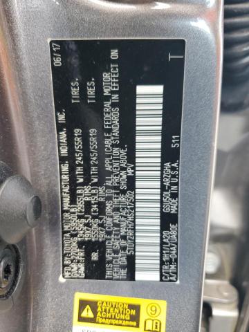2017 TOYOTA HIGHLANDER - 5TDYZRFH7HS217502