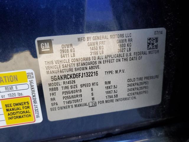 VIN 5GAKRCKD6FJ132216 2015 Buick Enclave no.13