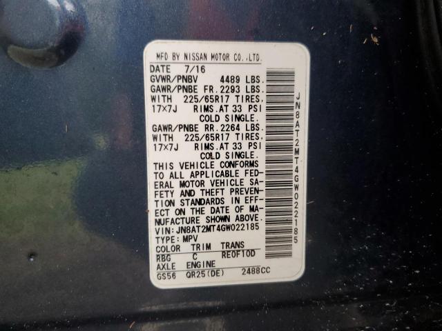 2016 NISSAN ROGUE S - JN8AT2MT4GW022185