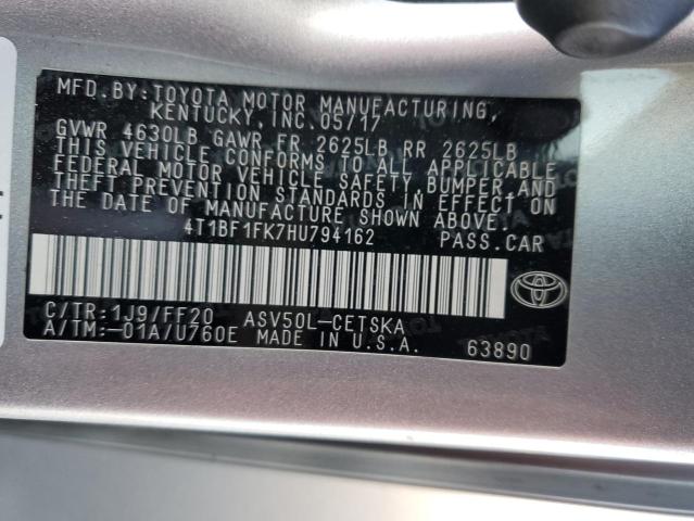 VIN 4T1BF1FK7HU794162 2017 Toyota Camry, LE no.12