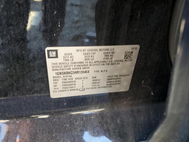 2017 CHEVROLET TAHOE K150 - 1GNSKBKC5HR139464