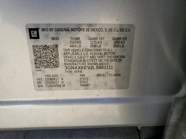 2020 CHEVROLET EQUINOX LT - 3GNAXKEV2LS693111
