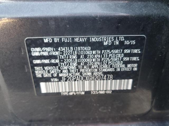 2016 SUBARU CROSSTREK - JF2GPADCXGH207478