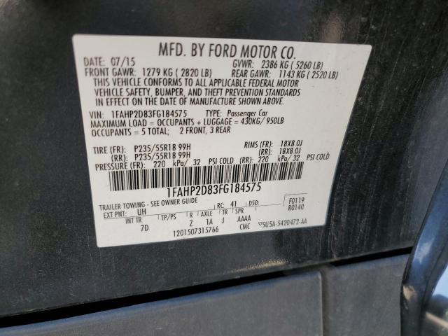 VIN 1FAHP2D83FG184575 2015 Ford Taurus, SE no.12