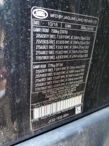 2019 LAND ROVER RANGE ROVE - SALWR2RV8KA828362