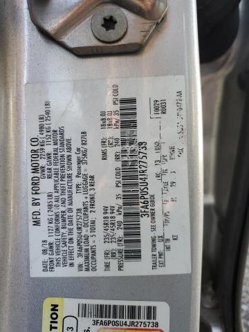 VIN 3FA6P0SU4JR275738 2018 Ford Fusion, Titanium/Pl... no.12