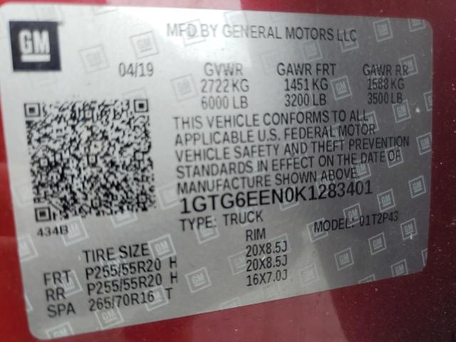 2019 GMC CANYON DEN 1GTG6EEN0K1283401