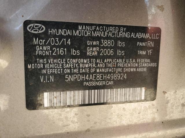 VIN 5NPDH4AE8EH498924 2014 Hyundai Elantra, SE no.12