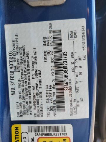 2018 FORD FUSION SE - 3FA6P0HD8JR231703