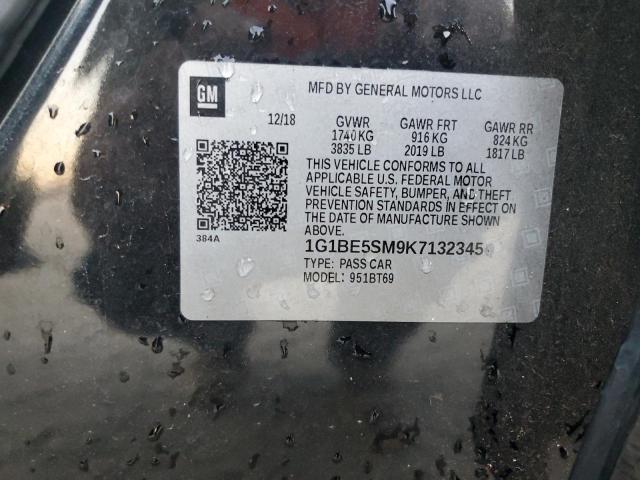 2019 CHEVROLET CRUZE LT - 1G1BE5SM9K7132345