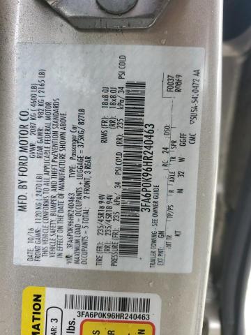 VIN 3FA6P0K96HR240463 2017 Ford Fusion, Titanium no.13