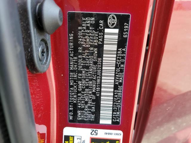 2018 TOYOTA CAMRY L - 4T1B11HK0JU620306