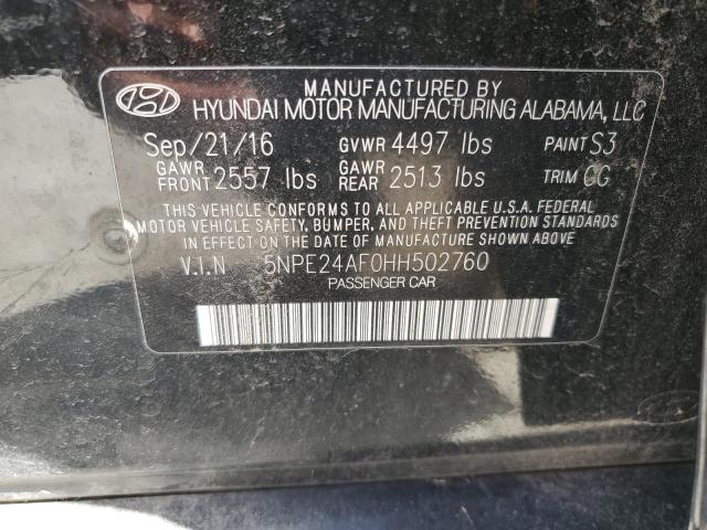 VIN 5NPE24AF0HH502760 2017 Hyundai Sonata, SE no.12