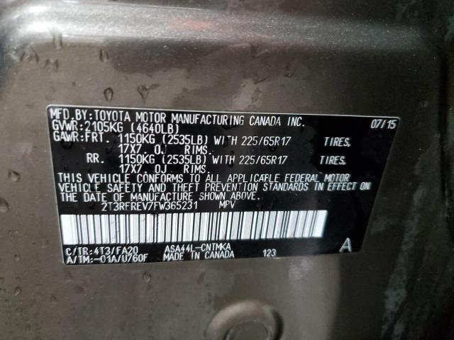2015 TOYOTA RAV4 XLE - 2T3RFREV7FW365231