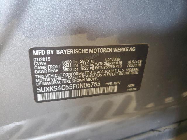 VIN 5UXKS4C55F0N06755 2015 BMW X5, Xdrive35D no.13