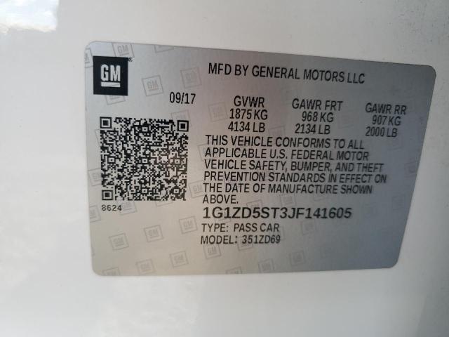 2018 CHEVROLET MALIBU LT - 1G1ZD5ST3JF141605