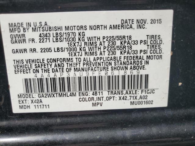 2015 MITSUBISHI OUTLANDER - 4A4AP3AU9FE061869