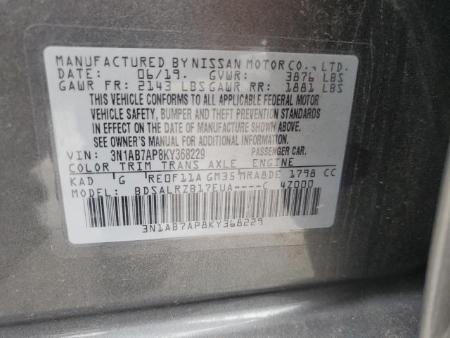 VIN 3N1AB7AP8KY368229 2019 NISSAN SENTRA no.12