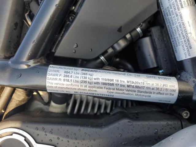 2017 DUCATI SCRAMBLER ML015ANM1HT011834