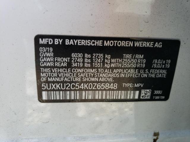 VIN 5UXKU2C54K0Z65848 2019 BMW X6 no.14