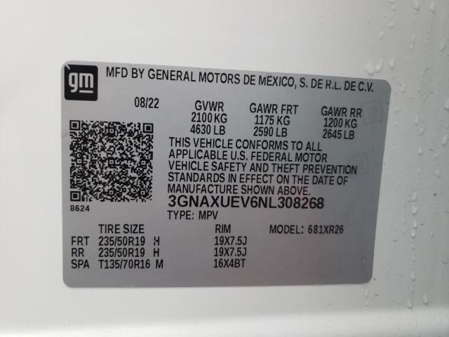 VIN 3GNAXUEV6NL308268 2022 Chevrolet Equinox, LT no.13